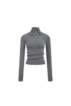 Grey Beaded Slim - fit Turtleneck Base Layer - ANN ANDELMAN