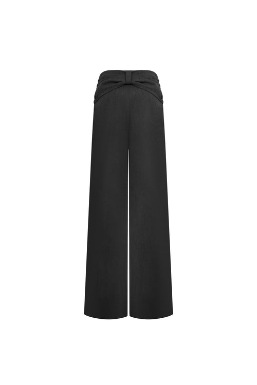 Grey Bow - tie Trousers - ANN ANDELMAN