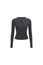Grey Cable Knit Long-sleeved Sweater - ANN ANDELMAN