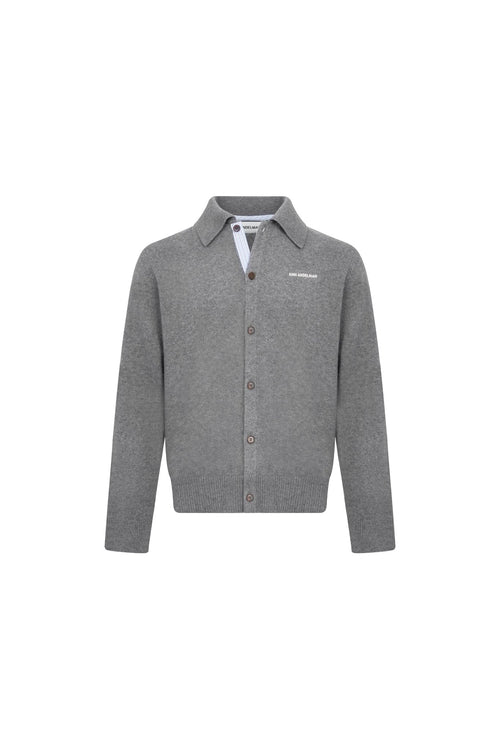 Grey Collared Cardigan - ANN ANDELMAN