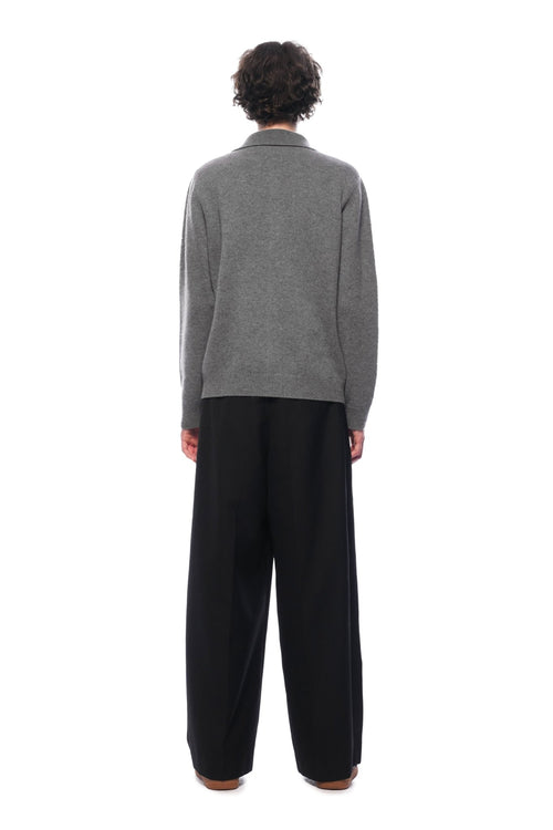 Grey Collared Cardigan - ANN ANDELMAN