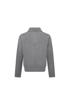 Grey Collared Cardigan - ANN ANDELMAN