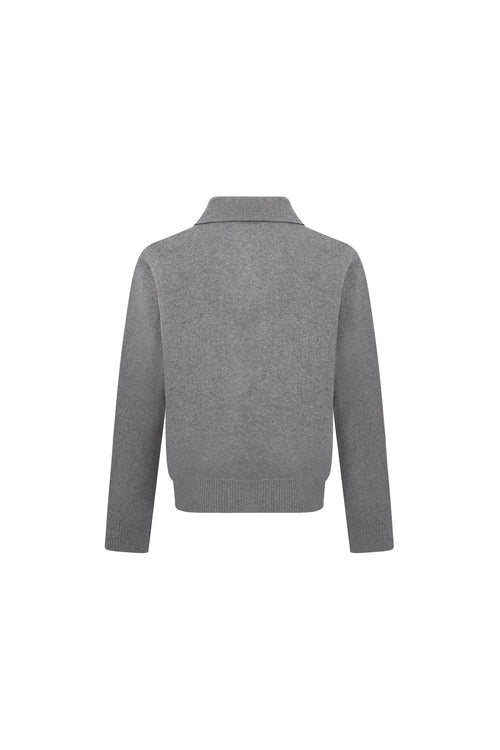 Grey Collared Cardigan - ANN ANDELMAN