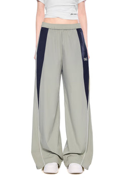 Grey Colorblock Pants - ANN ANDELMAN