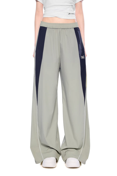 Grey Colorblock Pants - ANN ANDELMAN