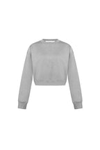 Grey Cropped Hoodie with a Round Neck - ANN ANDELMAN