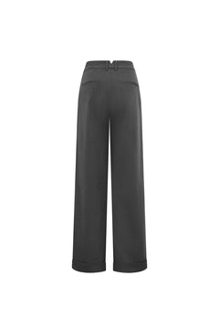 Grey Crossover Waistband Trousers - ANN ANDELMAN