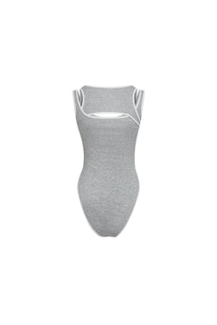 Grey Deconstructed Bodysuit - ANN ANDELMAN