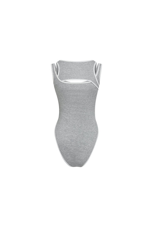 Grey Deconstructed Bodysuit - ANN ANDELMAN