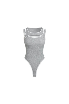 Grey Deconstructed Bodysuit - ANN ANDELMAN