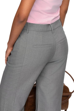 Grey Deconstructed High - Rise Flared Trousers - ANN ANDELMAN