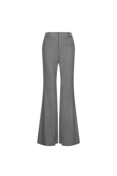 Grey Deconstructed High - Rise Flared Trousers - ANN ANDELMAN