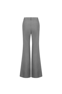 Grey Deconstructed High - Rise Flared Trousers - ANN ANDELMAN