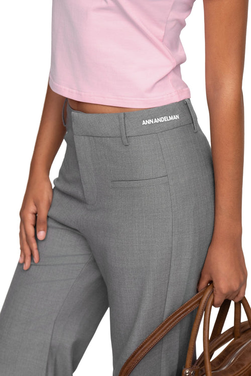 Grey Deconstructed High - Rise Flared Trousers - ANN ANDELMAN