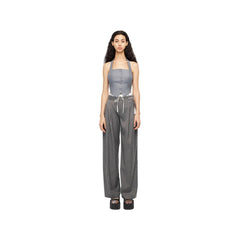 Grey Drawstring Double - waistband Trousers - ANN ANDELMAN