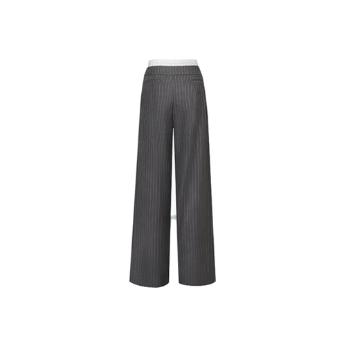 Grey Drawstring Double - waistband Trousers - ANN ANDELMAN