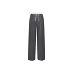 Grey Drawstring Double - waistband Trousers - ANN ANDELMAN