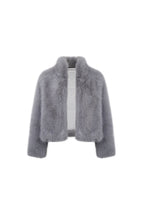 Grey Faux Fur Short Coat - ANN ANDELMAN