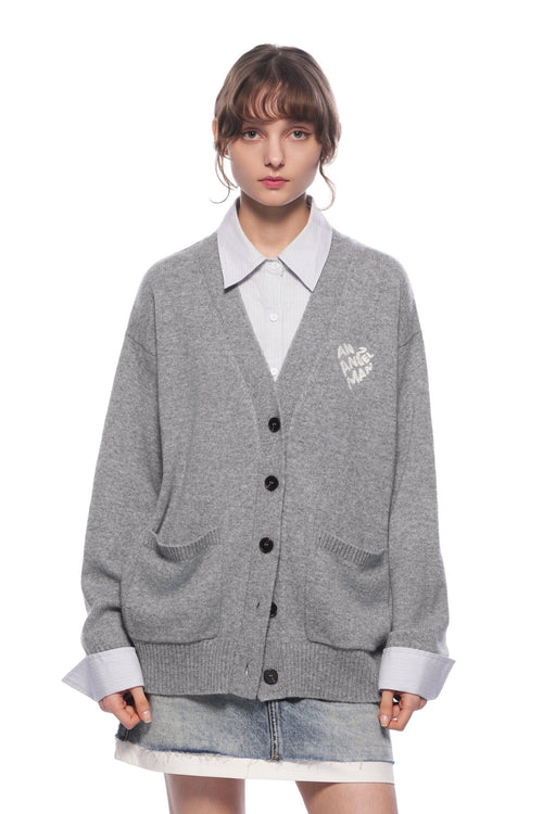 Grey Faux Two - piece Knit Top With Patchwork Shirt - ANN ANDELMAN