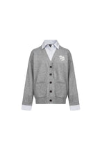 Grey Faux Two - piece Knit Top With Patchwork Shirt - ANN ANDELMAN