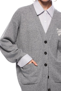 Grey Faux Two - piece Knit Top With Patchwork Shirt - ANN ANDELMAN