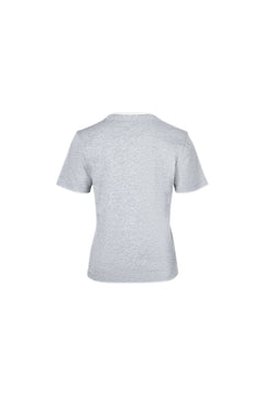 Grey Faux Two - piece Logo Short Sleeve T - shirt - ANN ANDELMAN