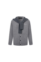 Grey Faux Two - piece Shawl Hooded Cardigan - ANN ANDELMAN