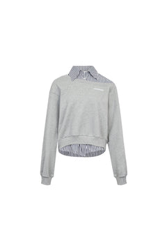 Grey Faux Two - Piece Sweatshirt - ANN ANDELMAN