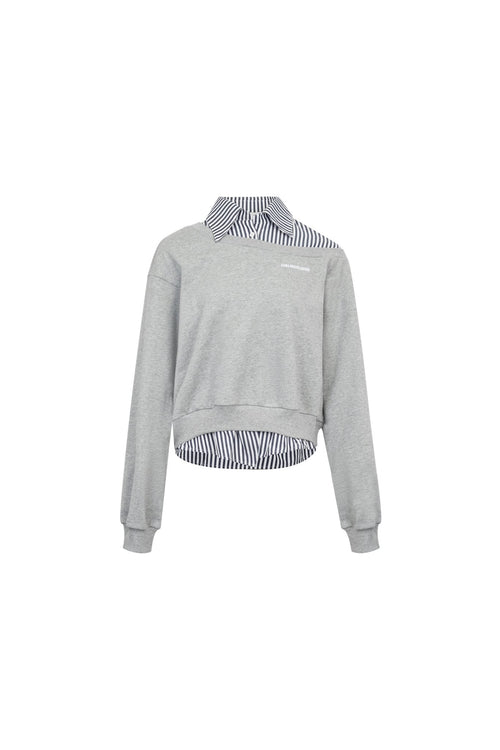 Grey Faux Two - Piece Sweatshirt - ANN ANDELMAN