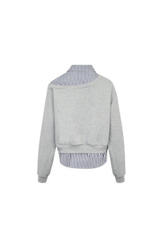 Grey Faux Two - Piece Sweatshirt - ANN ANDELMAN