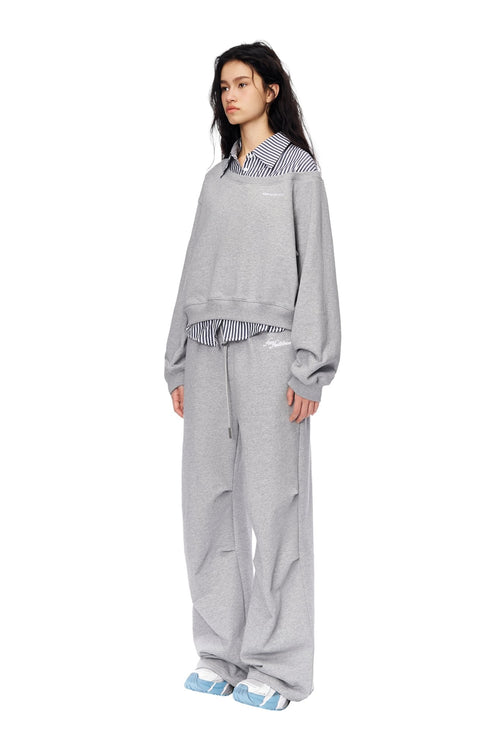Grey Faux Two - Piece Sweatshirt - ANN ANDELMAN