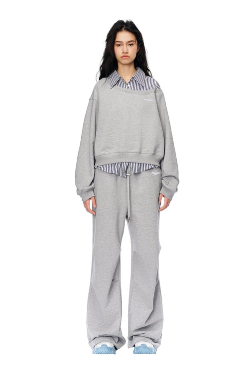 Grey Faux Two - Piece Sweatshirt - ANN ANDELMAN