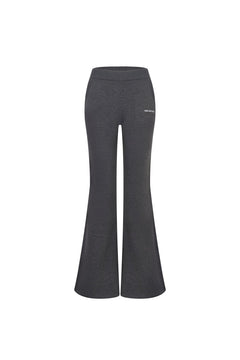 Grey Flared Knit Trousers - ANN ANDELMAN