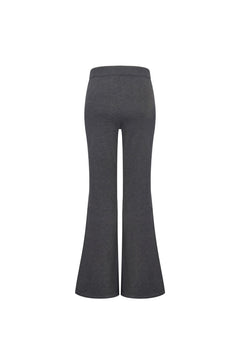 Grey Flared Knit Trousers - ANN ANDELMAN