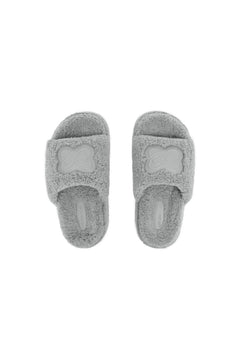 Grey Fluffy Slippers - ANN ANDELMAN