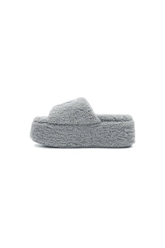 Grey Fluffy Slippers - ANN ANDELMAN