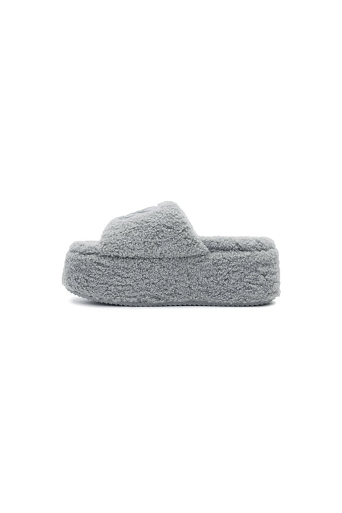 Grey Fluffy Slippers - ANN ANDELMAN
