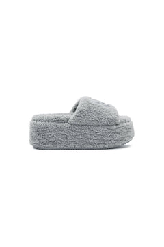 Grey Fluffy Slippers - ANN ANDELMAN