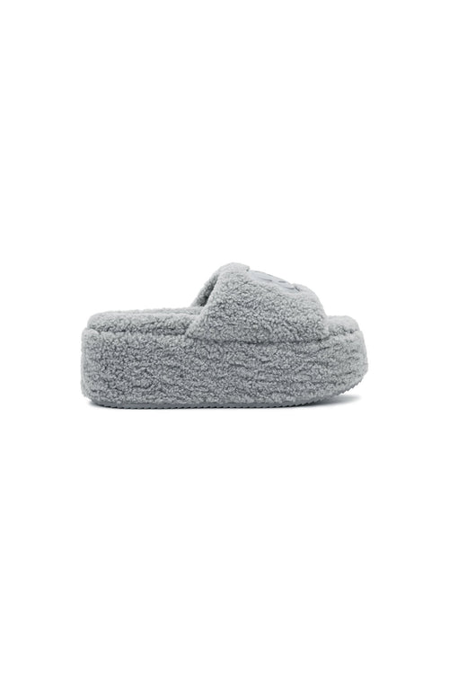 Grey Fluffy Slippers - ANN ANDELMAN