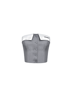 Grey Fold - over Suit Tube Top - ANN ANDELMAN