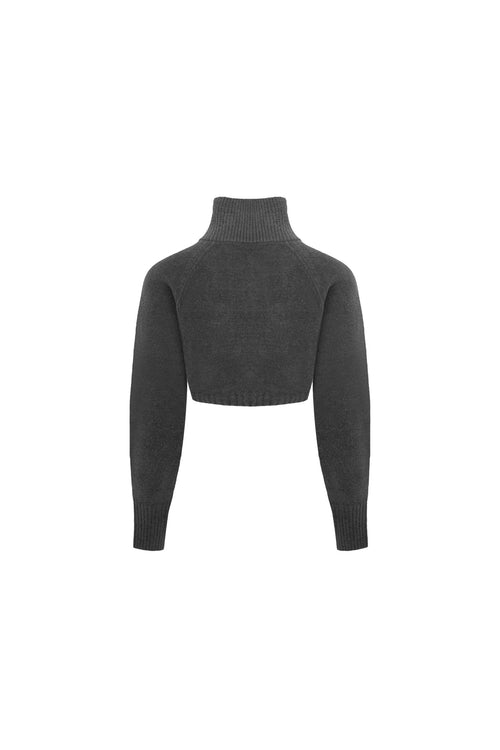 Grey Half-cardigan Knit - ANN ANDELMAN