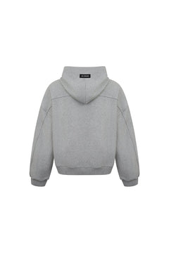 Grey Hooded Sweatshirt Jacket - ANN ANDELMAN