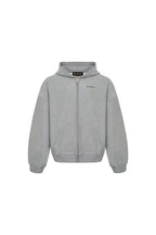 Grey Hooded Sweatshirt Jacket - ANN ANDELMAN