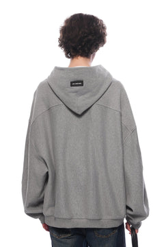 Grey Hooded Sweatshirt Jacket - ANN ANDELMAN