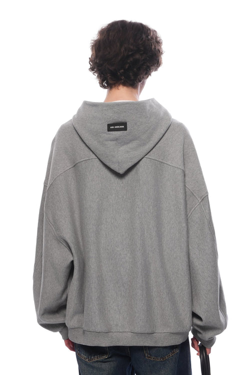 Grey Hooded Sweatshirt Jacket - ANN ANDELMAN