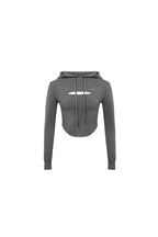 Grey Knitted Two - piece Hoodie (Top and Strap Tank Top) - ANN ANDELMAN