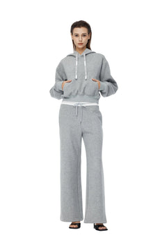 Grey Logo - tape Thickened Sports Pants - ANN ANDELMAN