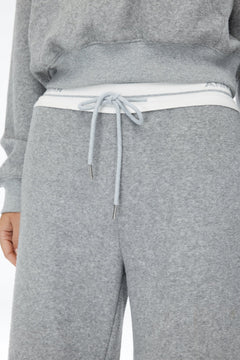 Grey Logo - tape Thickened Sports Pants - ANN ANDELMAN