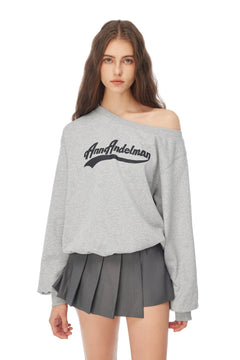 Grey Off - Shoulder Sweatshirt - ANN ANDELMAN