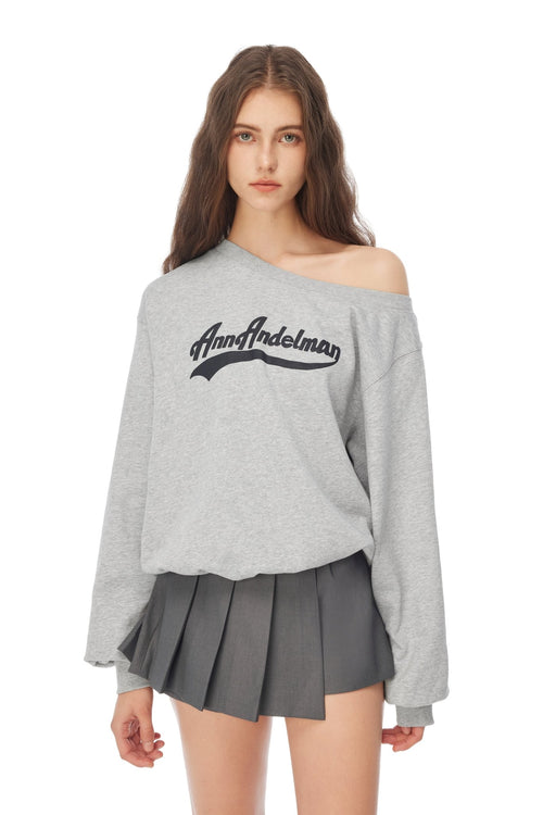Grey Off - Shoulder Sweatshirt - ANN ANDELMAN